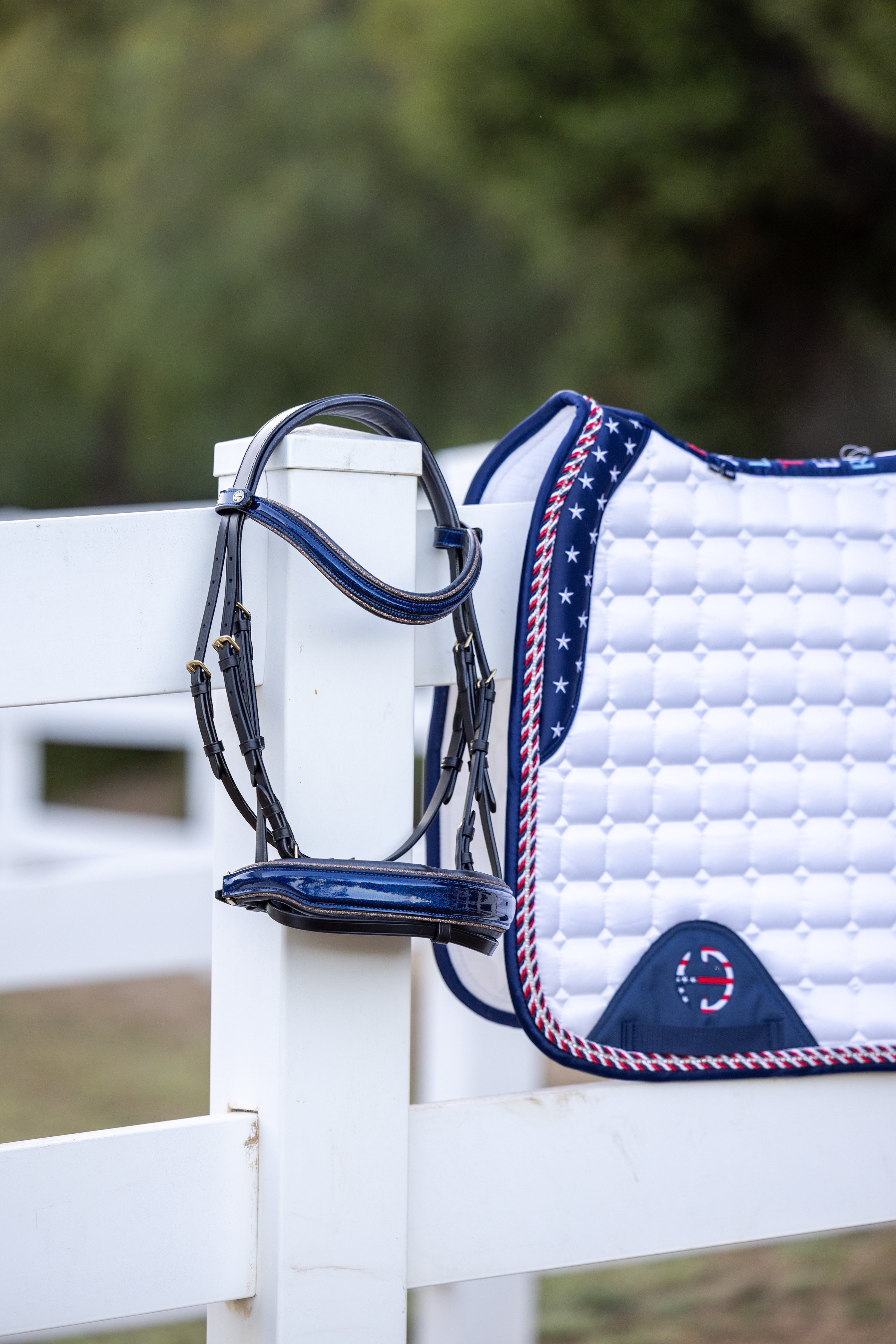 Halter Ego Limited Edition TEAM USA Satin Classic Dressage Saddle Pad (Full) - Halter Ego® - Equiluxe Tack