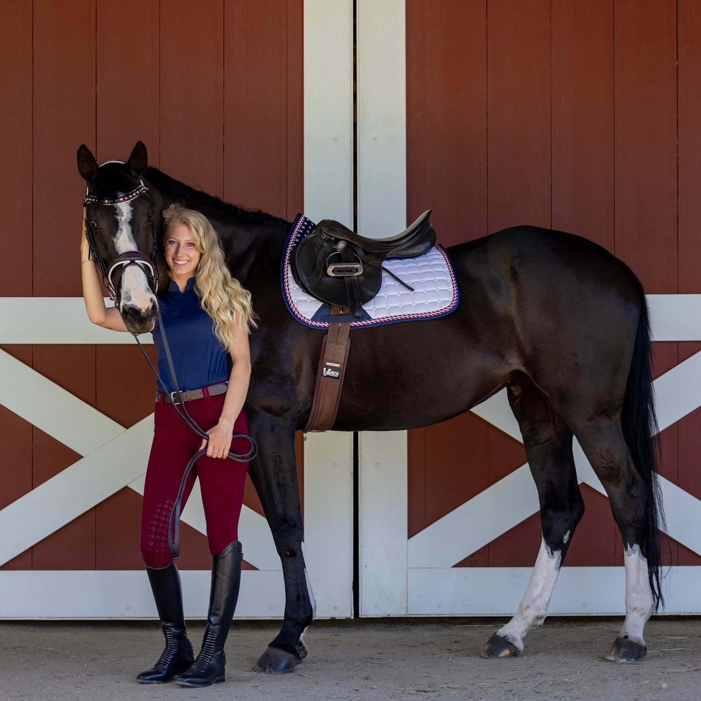 Halter Ego Limited Edition TEAM USA Satin Classic Jump Saddle Pad - Halter Ego® - Equiluxe Tack