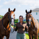 Halter Ego Maia Long Sleeve Lace Competition Shirt - Chocolate Brown - Halter Ego® - Equiluxe Tack