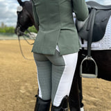 Halter Ego Megan Full Seat Competition Breeches - White with Grey Seat - Halter Ego® - Equiluxe Tack