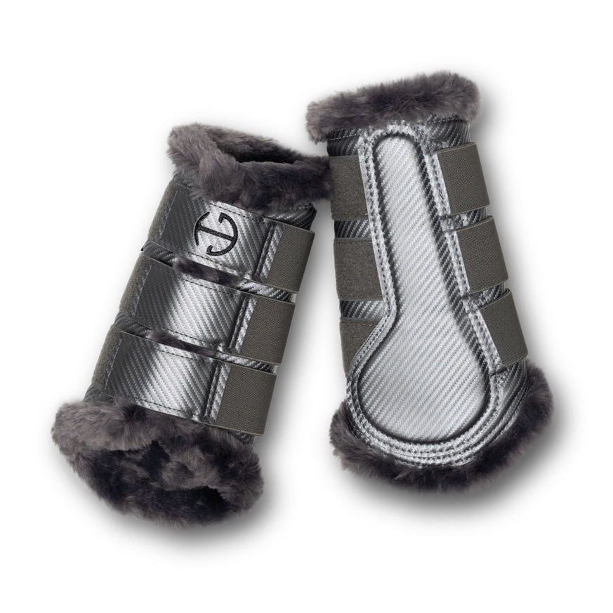 Halter Ego Metallics Collection: Carbon Tech Brushing Boots - Platinum - Halter Ego® - Equiluxe Tack