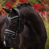 Halter Ego Monaco Rolled Leather Black Patent Snaffle Bridle - Halter Ego® - Equiluxe Tack