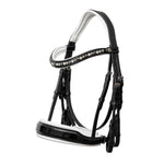 Halter Ego Mont Blanc Black Patent Double Bridle With White Padding - Equiluxe Tack