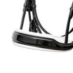 Halter Ego Mont Blanc Black Patent Double Bridle With White Padding - Equiluxe Tack