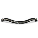 Halter Ego Mont Blanc Black Patent Leather Snaffle Bridle With White Padding & Removable Flash - Equiluxe Tack