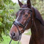 Halter Ego New Yorker Rose Gold Black Patent Snaffle Bridle - Halter Ego® - Equiluxe Tack