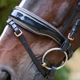 Halter Ego New Yorker Rose Gold Black Patent Snaffle Bridle - Halter Ego® - Equiluxe Tack