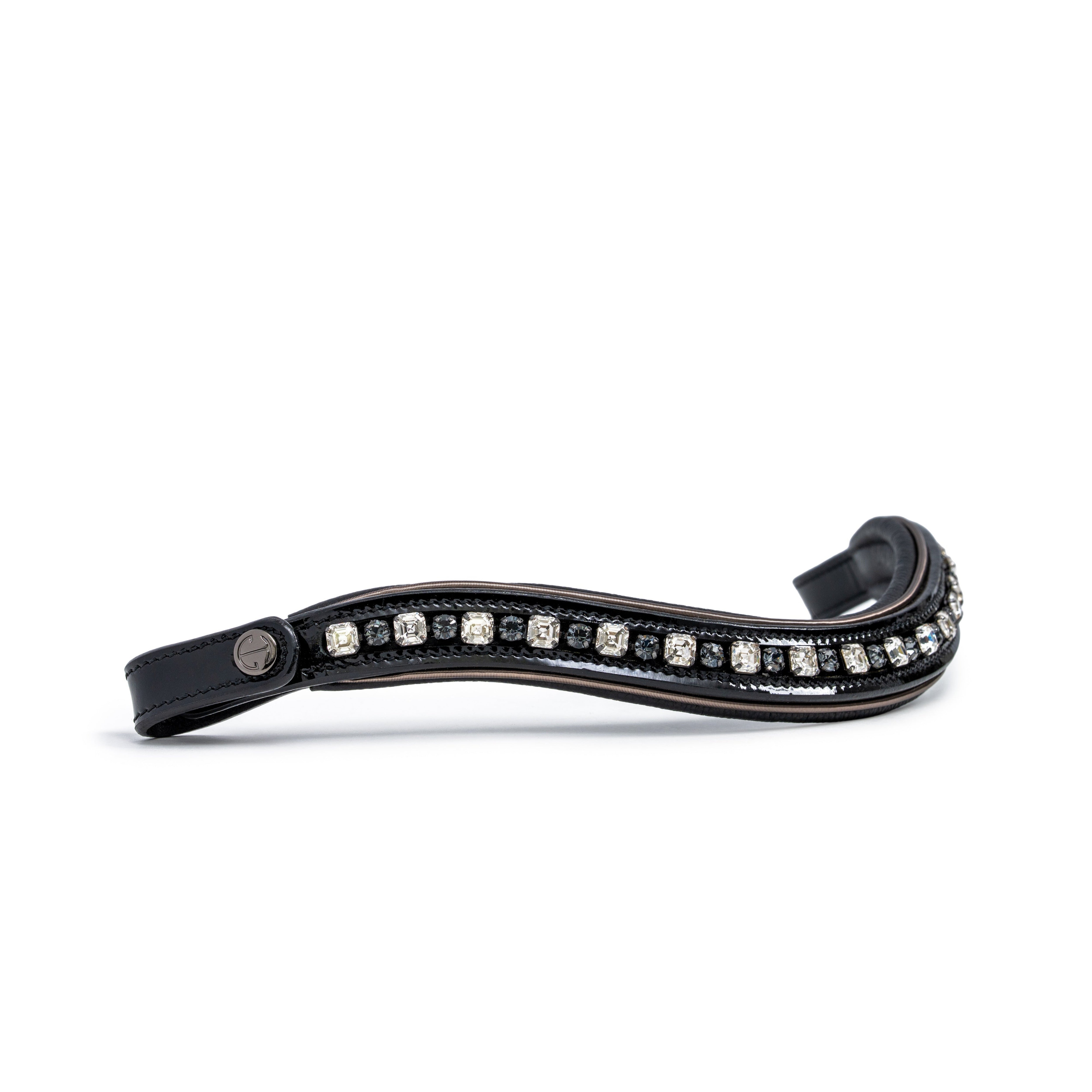 Halter Ego Ocala Black Patent Leather Snaffle Bridle With Removable Flash - Equiluxe Tack