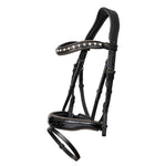 Halter Ego Ocala Black Patent Leather Snaffle Bridle With Removable Flash - Equiluxe Tack