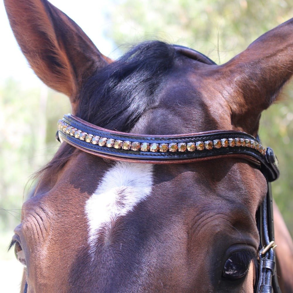 Halter Ego Palermo - Black Patent Brown Padding Sparkle Snaffle Bridle - Halter Ego® - Equiluxe Tack