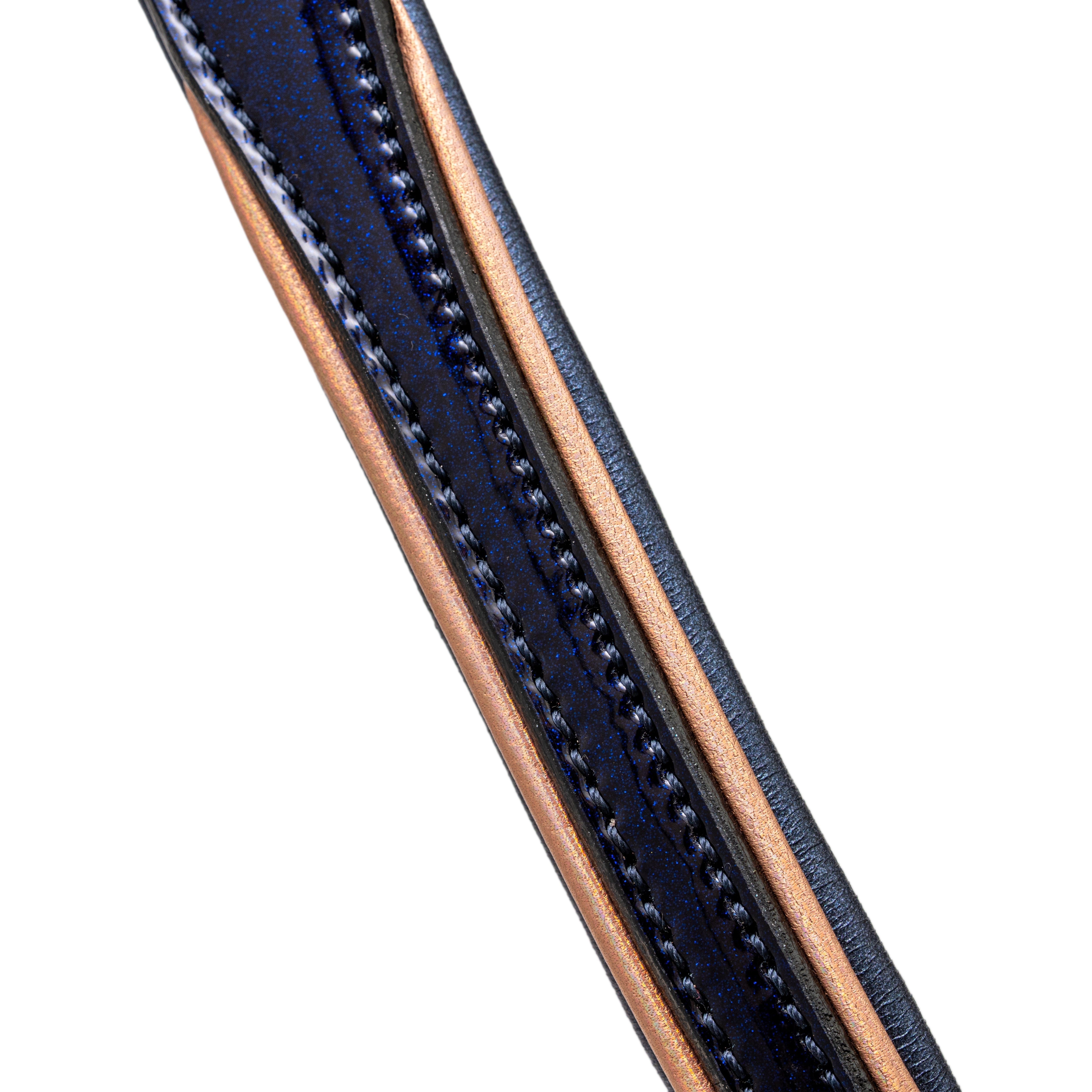 Halter Ego Revolution Blue Patent Leather Dog Leash - Equiluxe Tack