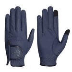 Halter Ego® Riding Gloves - Navy & Montana Light Sapphire Crystal Logo - Halter Ego® - Equiluxe Tack