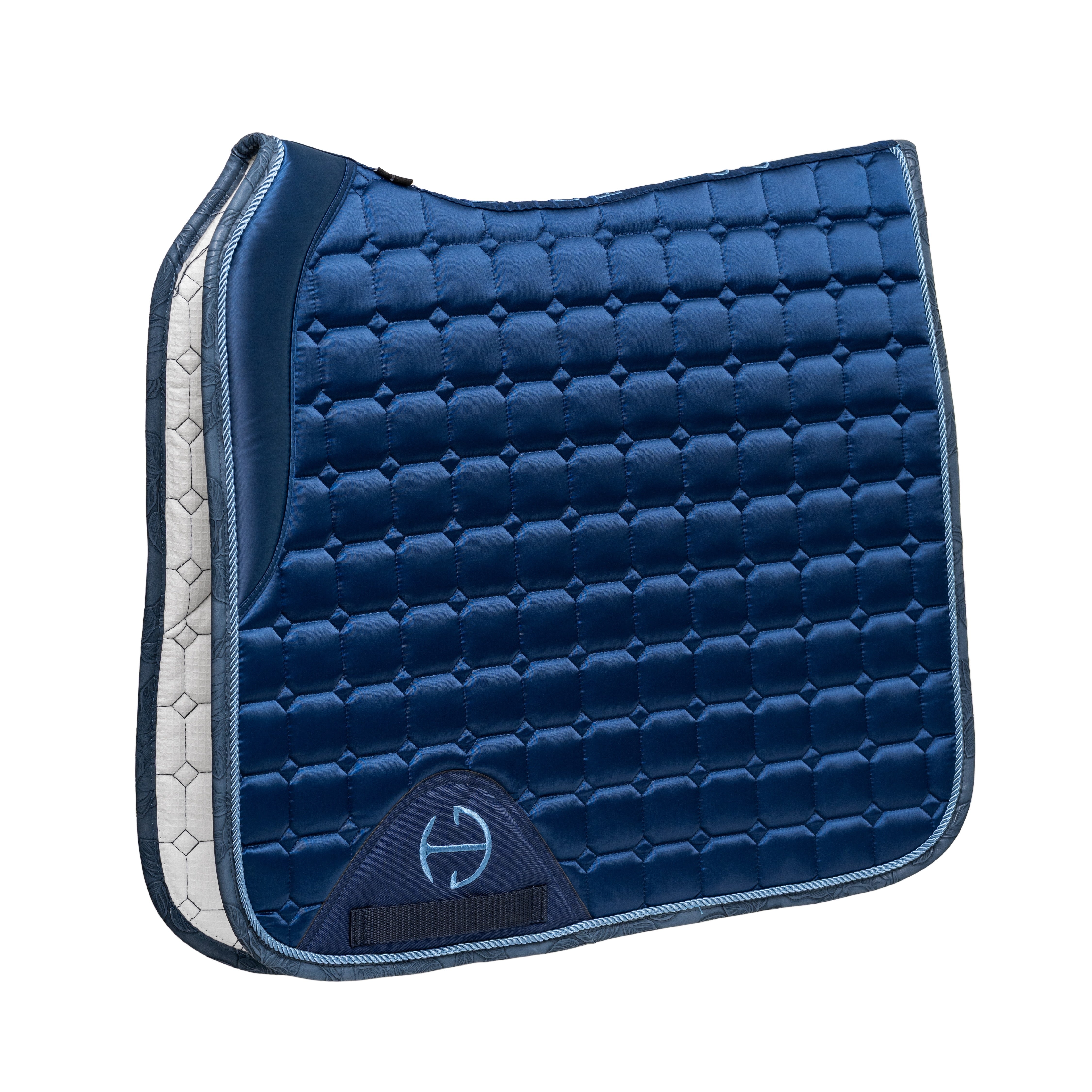 Halter Ego Romance Collection Satin Classic Dressage Saddle Pad (Full) - Prussian Blue - Halter Ego® - Equiluxe Tack