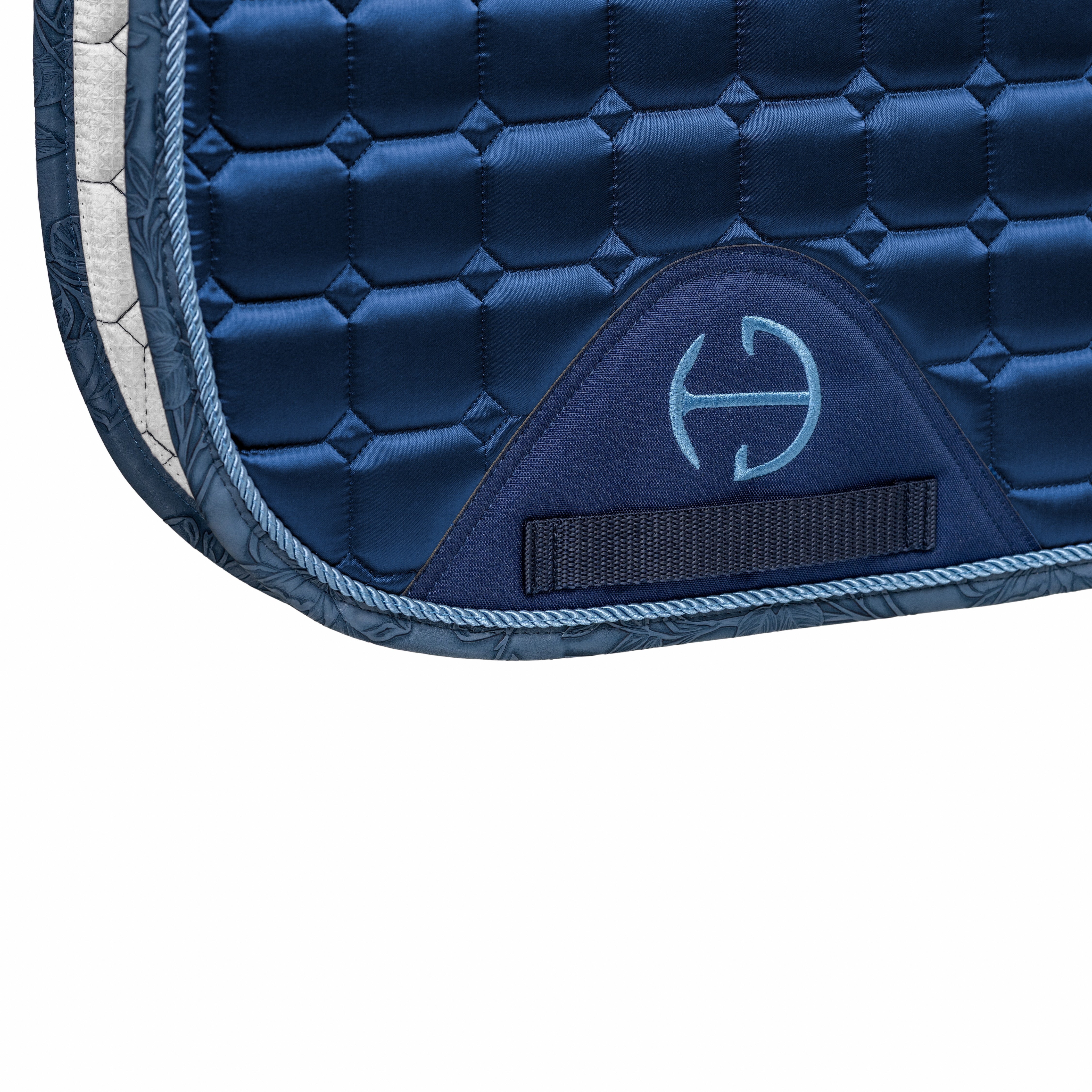 Halter Ego Romance Collection Satin Classic Dressage Saddle Pad (Full) - Prussian Blue - Halter Ego® - Equiluxe Tack