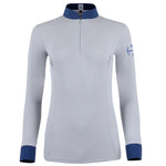 Halter Ego Roxana - French Gray & Cadet Blue Long Sleeve Riding Shirt - Halter Ego® - Equiluxe Tack