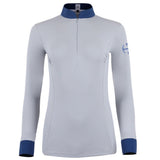 Halter Ego Roxana - French Gray & Cadet Blue Long Sleeve Riding Shirt - Halter Ego® - Equiluxe Tack