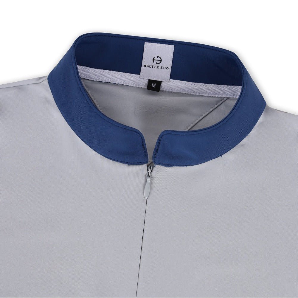 Halter Ego Roxana - French Gray & Cadet Blue Long Sleeve Riding Shirt - Halter Ego® - Equiluxe Tack