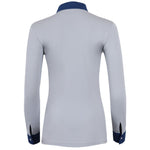 Halter Ego Roxana - French Gray & Cadet Blue Long Sleeve Riding Shirt - Halter Ego® - Equiluxe Tack