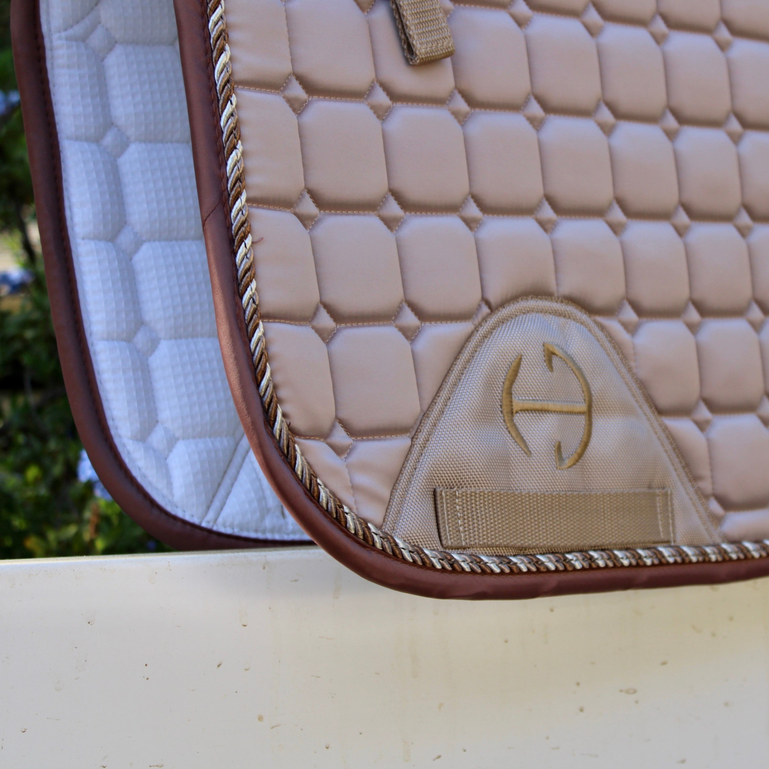 Halter Ego Satin Classic Dressage Saddle Pad - Champagne Taupe - Halter Ego® - Equiluxe Tack