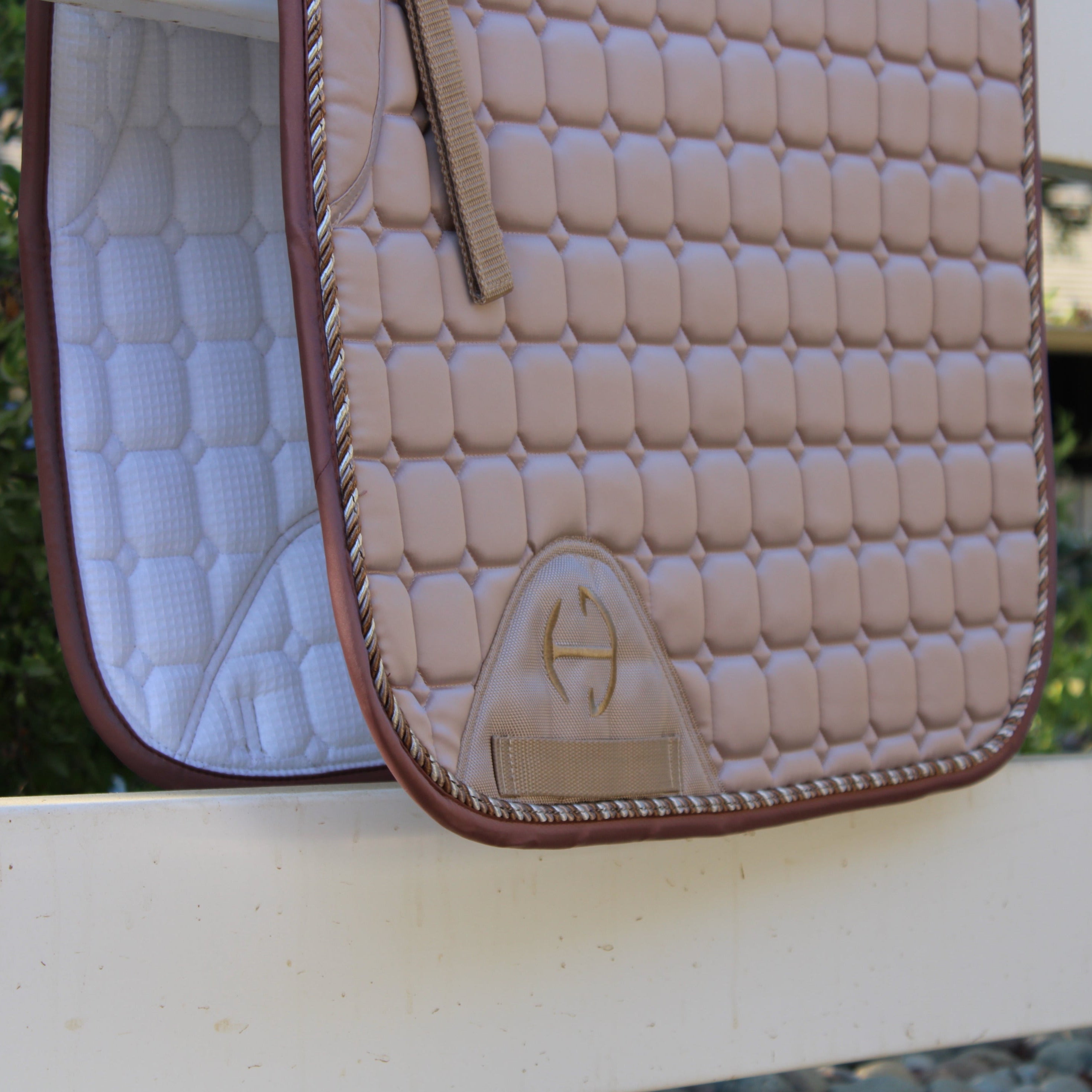 Halter Ego Satin Classic Dressage Saddle Pad - Champagne Taupe - Halter Ego® - Equiluxe Tack