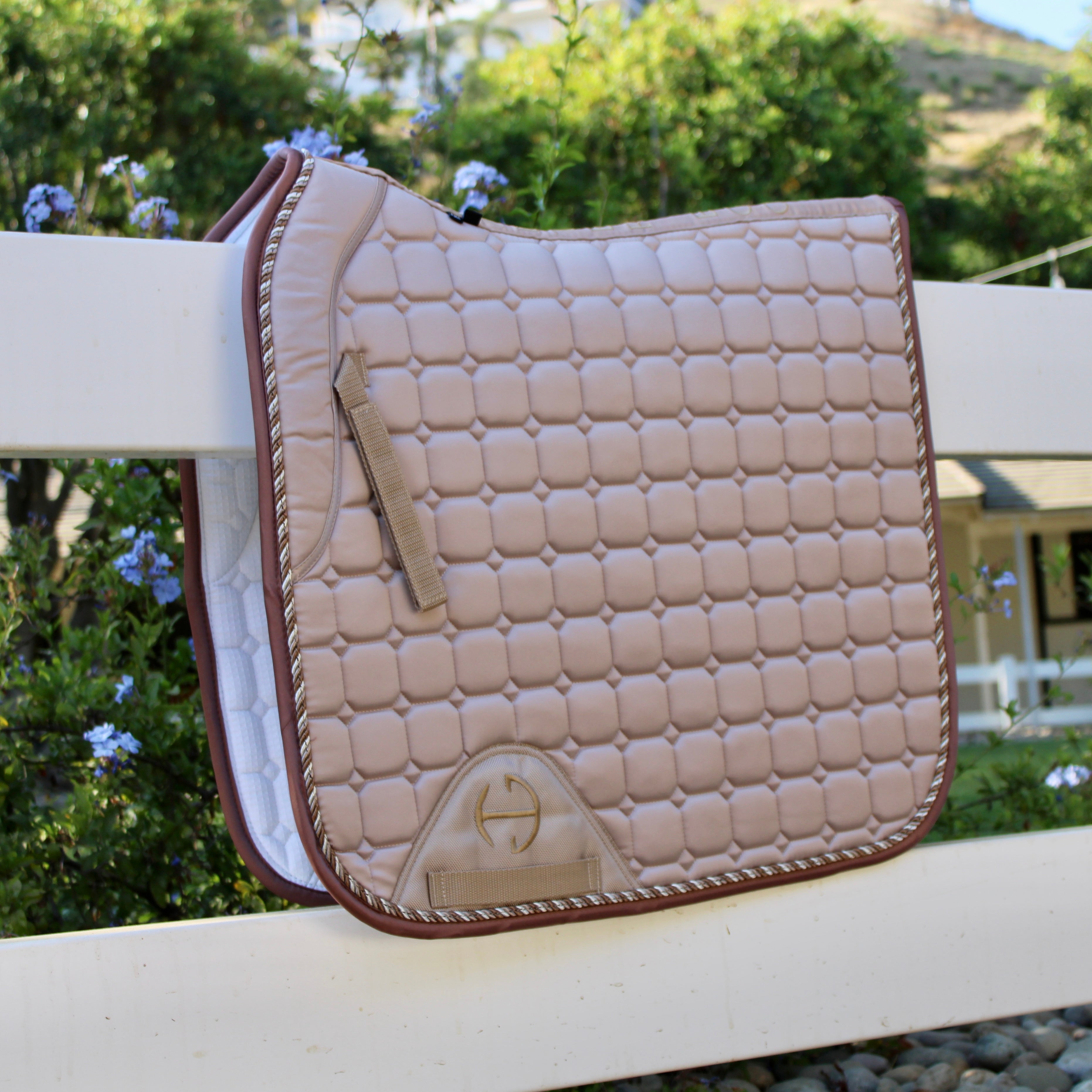 Halter Ego Satin Classic Dressage Saddle Pad - Champagne Taupe - Halter Ego® - Equiluxe Tack