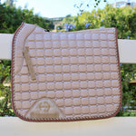 Halter Ego Satin Classic Dressage Saddle Pad - Champagne Taupe - Halter Ego® - Equiluxe Tack