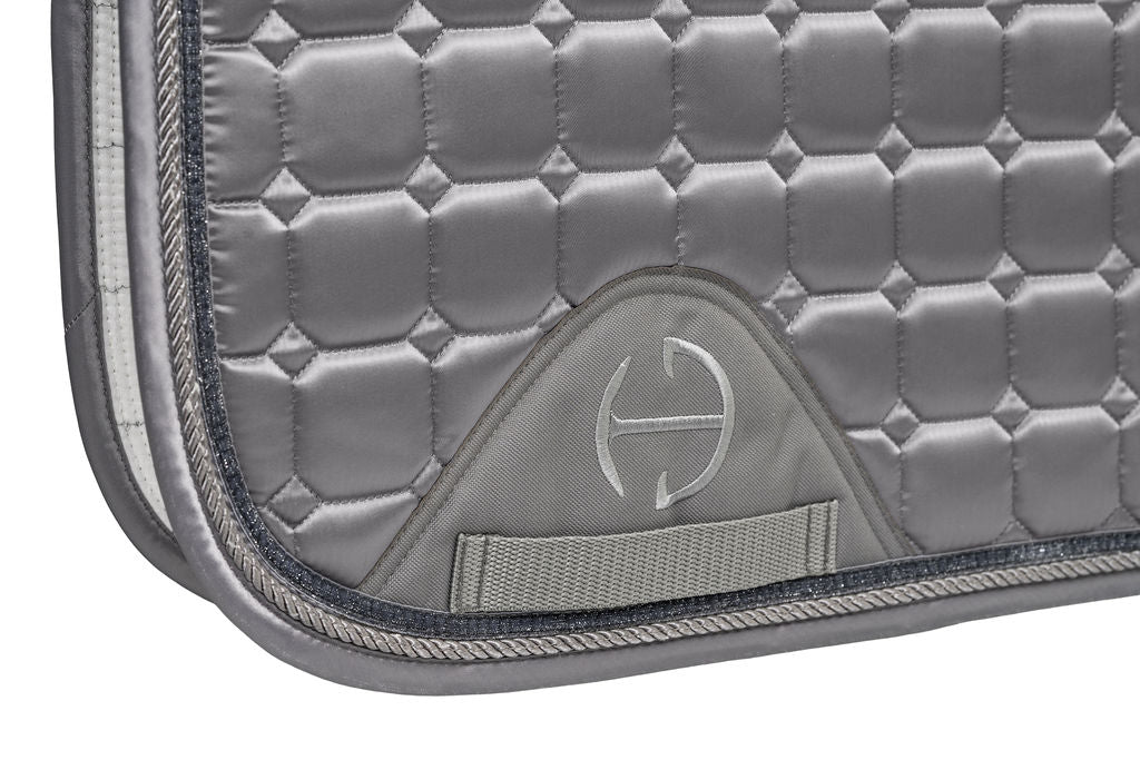 Halter Ego Satin Classic Dressage Saddle Pad - Platinum - Halter Ego® - Equiluxe Tack
