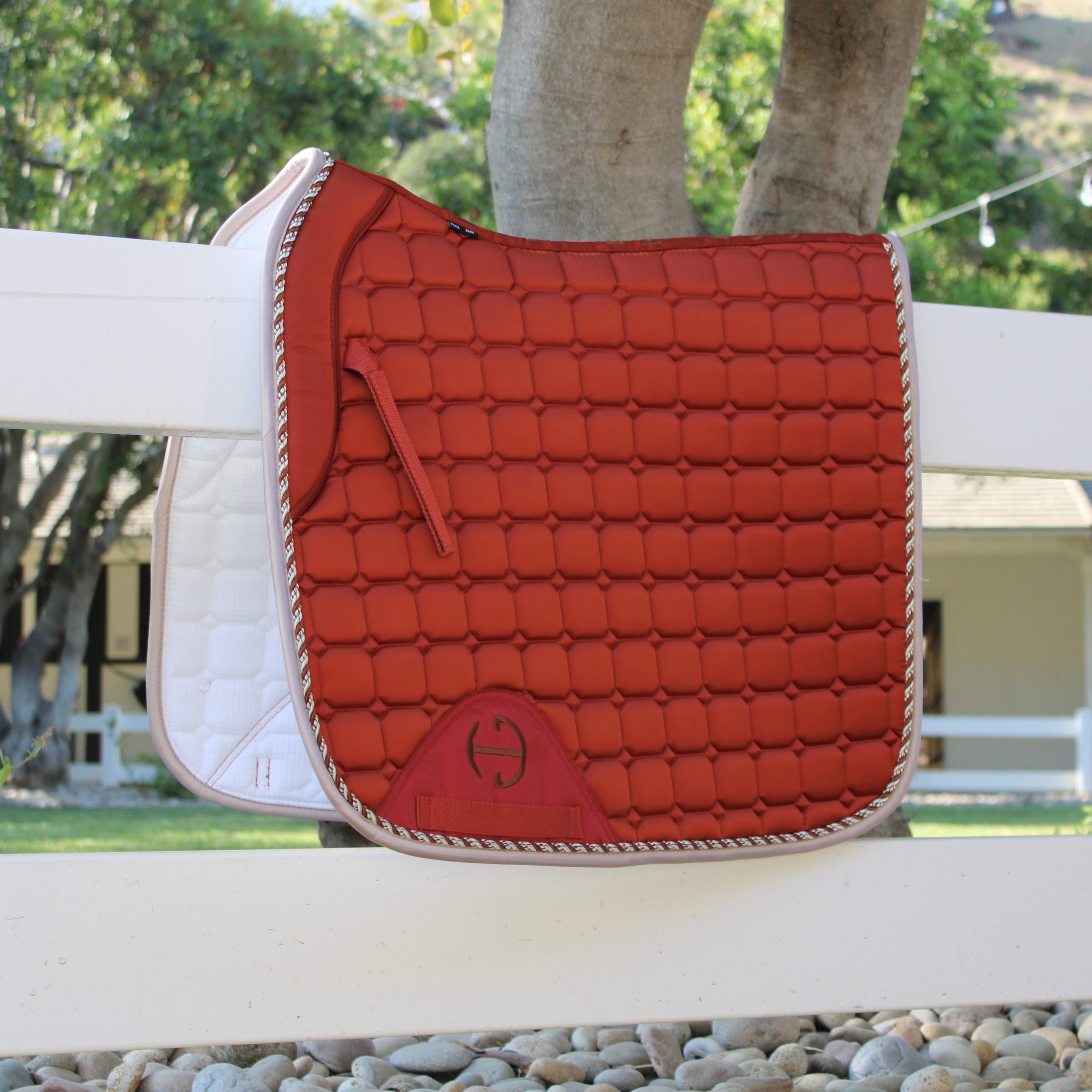 Halter Ego Satin Classic Dressage Saddle Pad - Rust | Equiluxe Tack