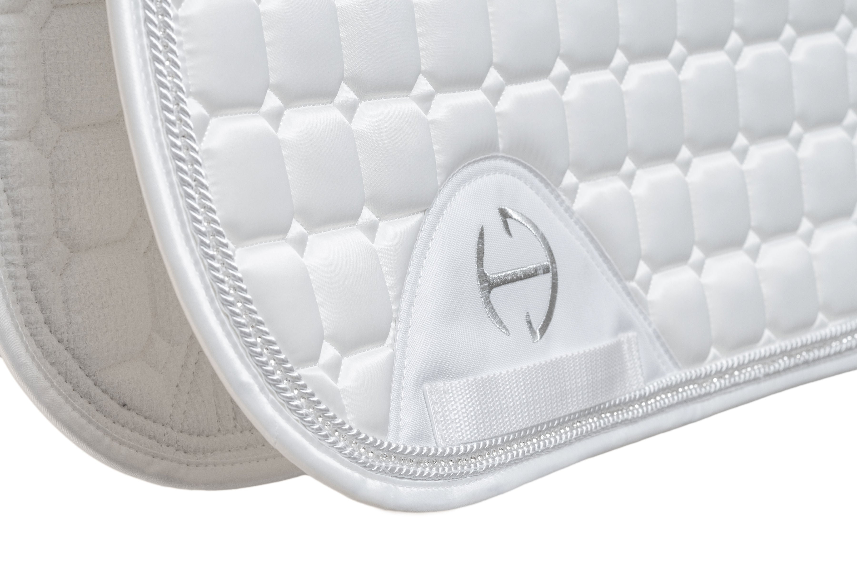 Halter Ego Satin Classic Dressage Saddle Pad - White - Equiluxe Tack