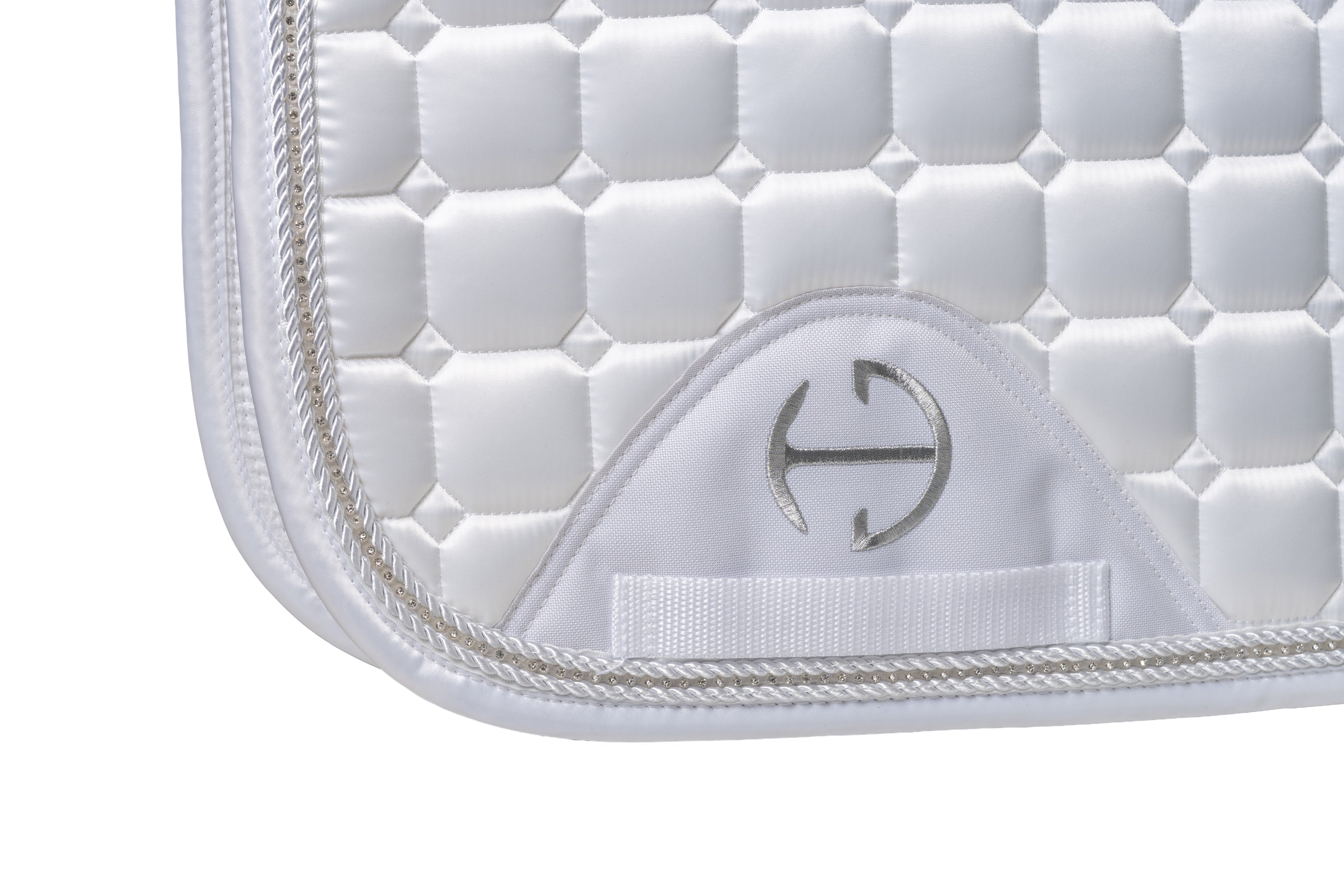 Halter Ego Satin Classic Dressage Saddle Pad - White - Equiluxe Tack