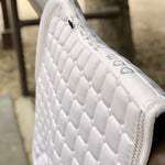 Halter Ego Satin Classic Dressage Saddle Pad - White - Halter Ego® - Equiluxe Tack