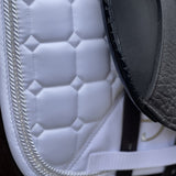 Halter Ego Satin Classic Dressage Saddle Pad - White - Equiluxe Tack