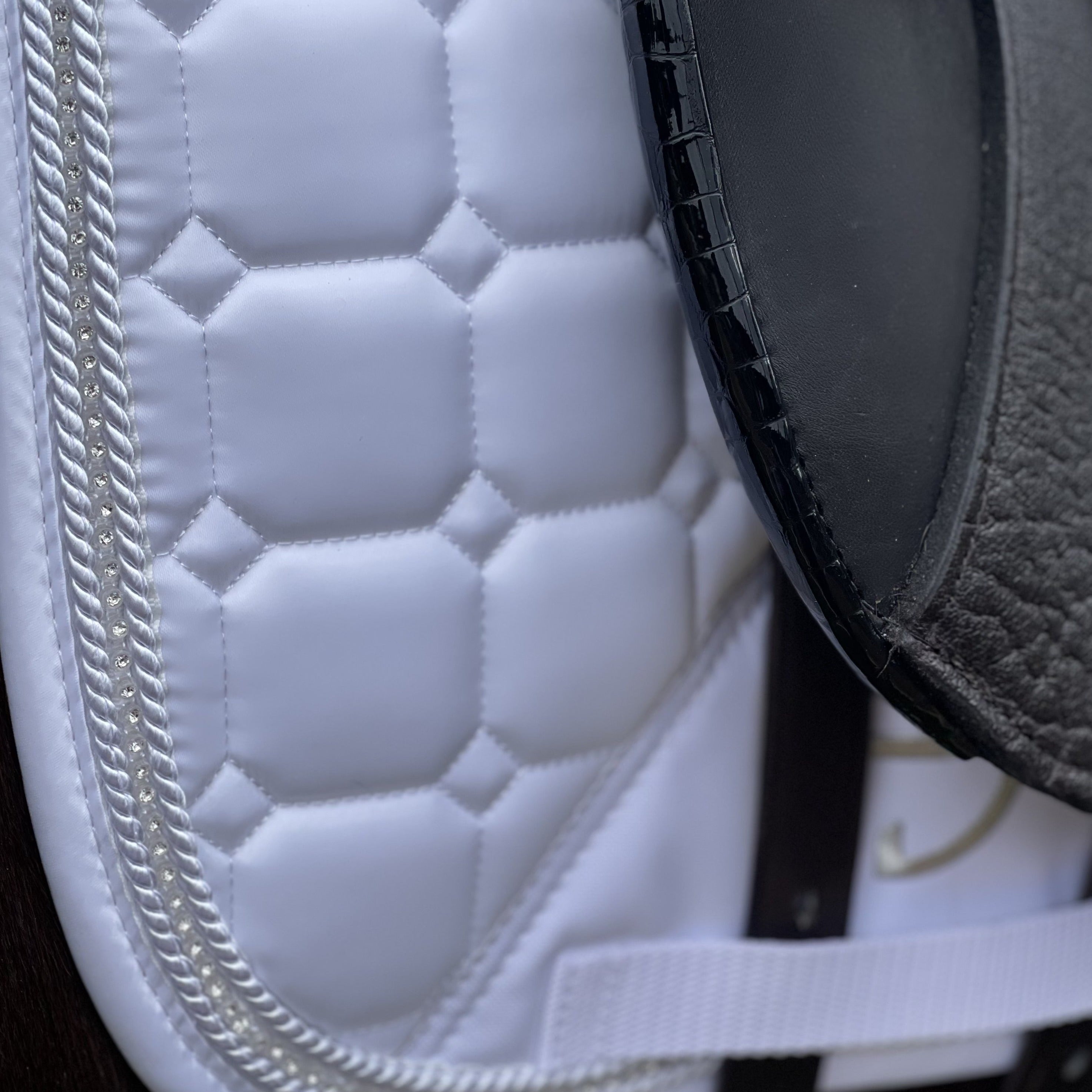 Halter Ego Satin Classic Dressage Saddle Pad - White - Equiluxe Tack