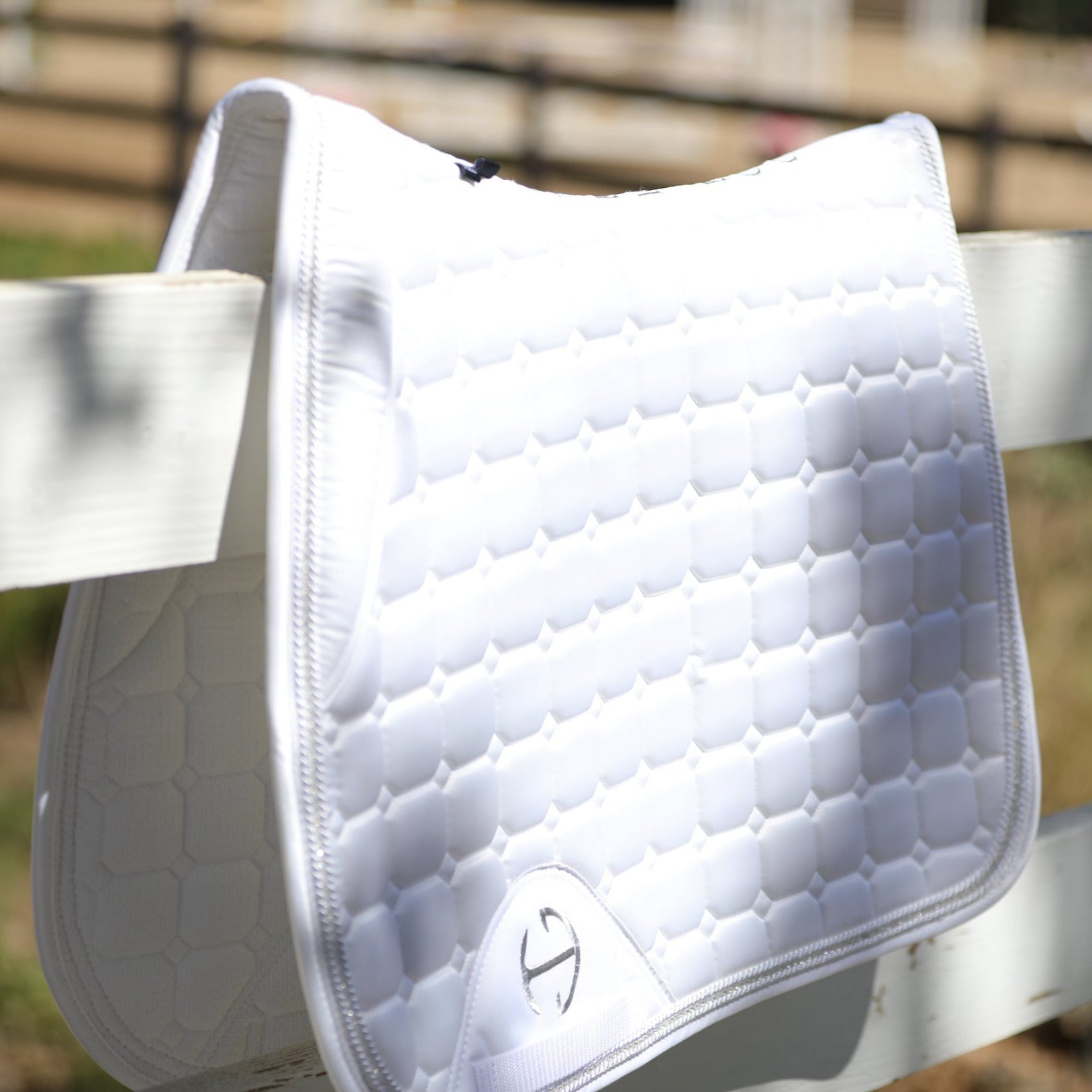 Halter Ego Satin Classic Jump Competition Saddle Pad - White - Halter Ego® - Equiluxe Tack