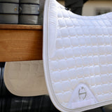 Halter Ego Satin Classic Jump Competition Saddle Pad - White - Halter Ego® - Equiluxe Tack