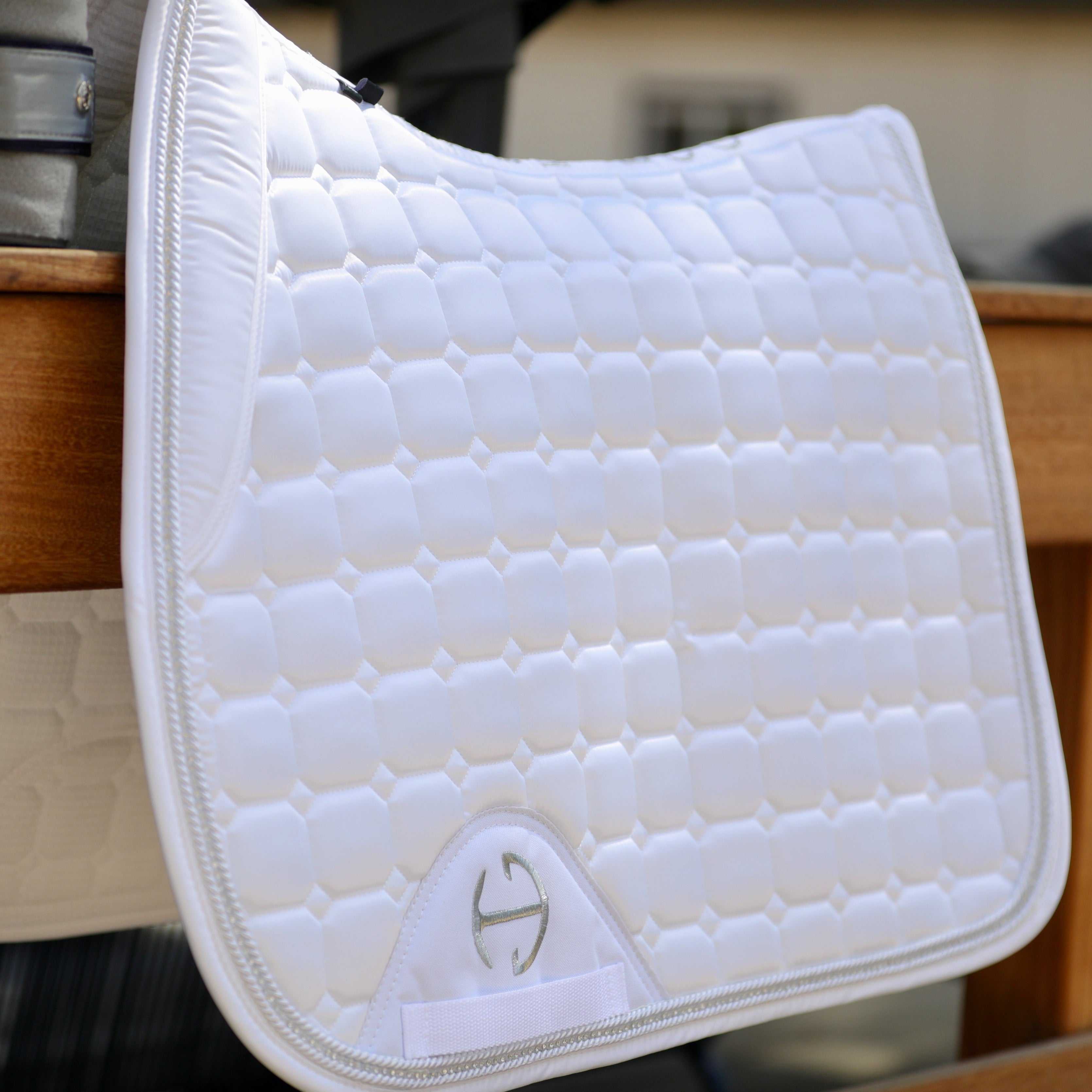 Halter Ego Satin Classic Jump Competition Saddle Pad - White - Halter Ego® - Equiluxe Tack