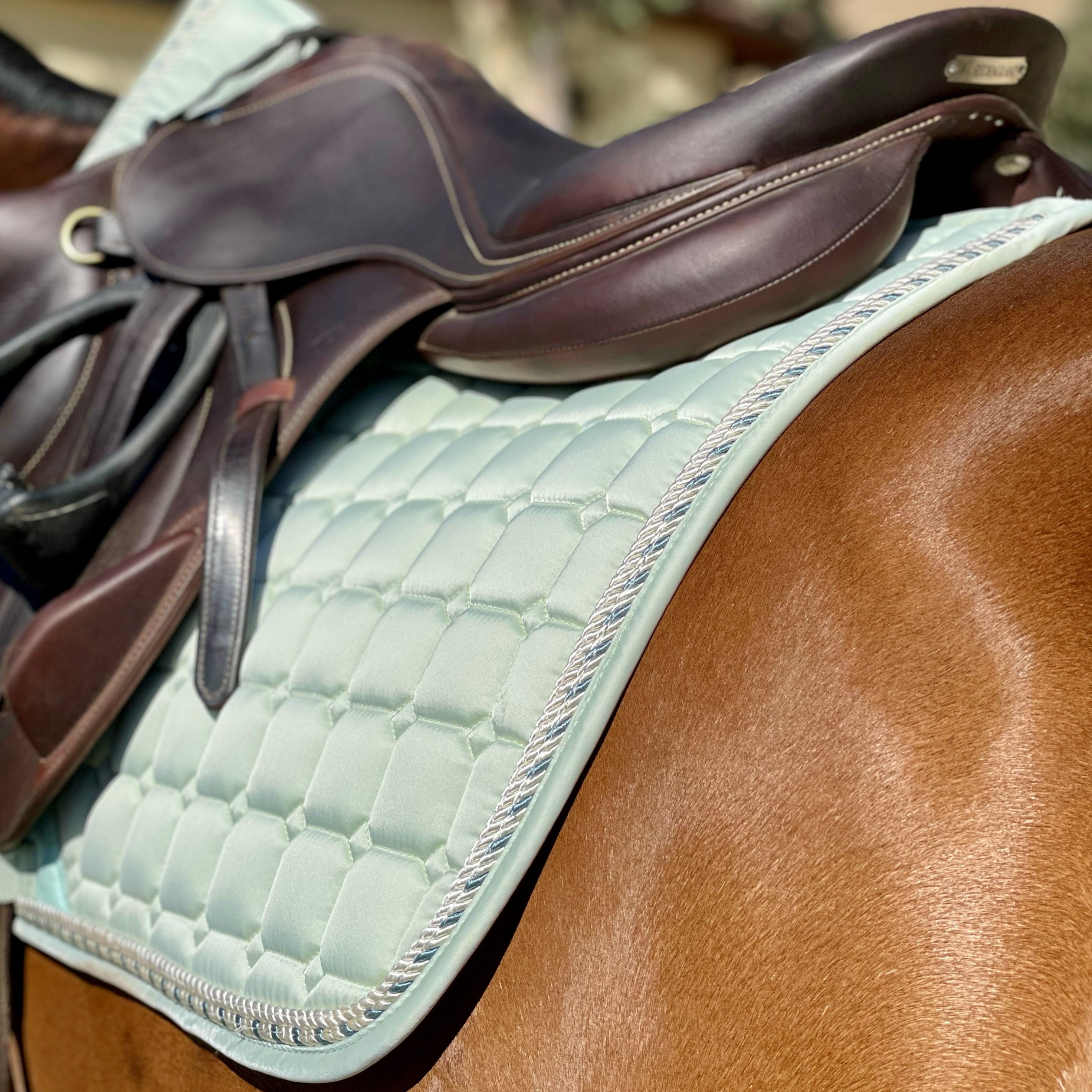 Halter Ego Satin Classic Jump Saddle Pad - Mint Sorbet - Halter Ego® - Equiluxe Tack