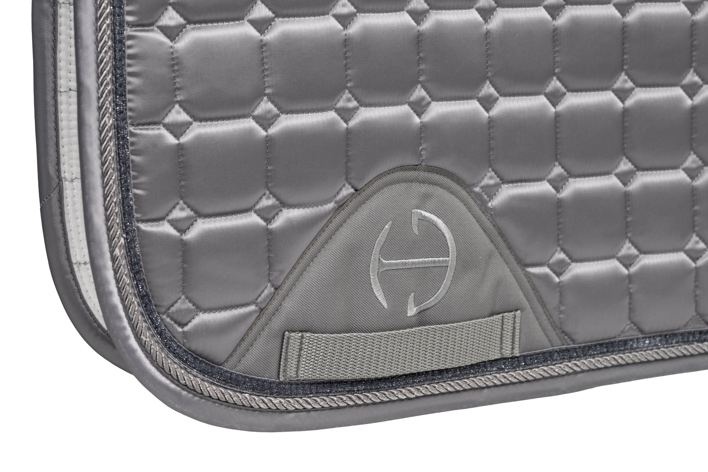 Halter Ego Satin Classic Jump Saddle Pad - Platinum - Halter Ego® - Equiluxe Tack