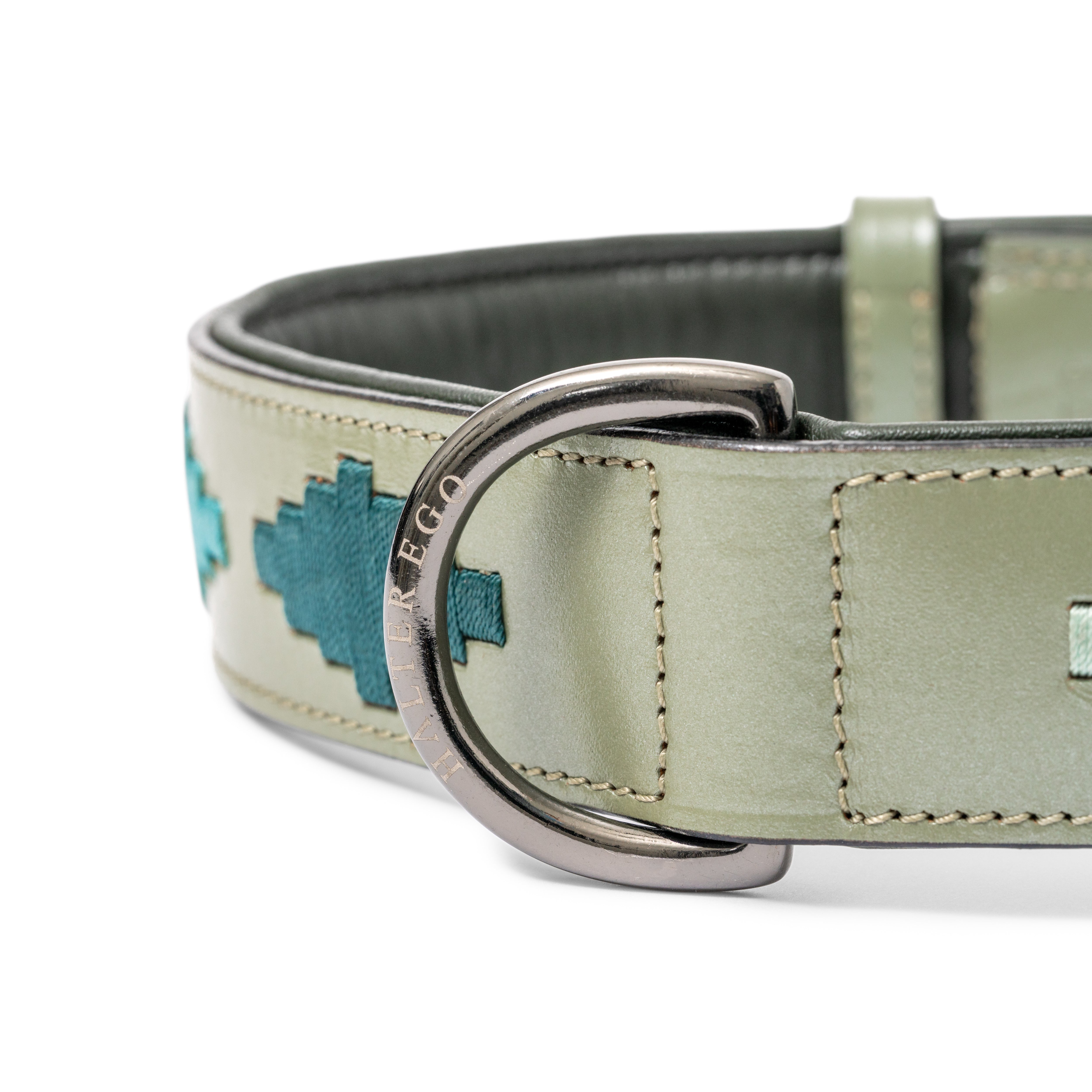 Halter Ego Sea Glass Leather Dog Collar - Equiluxe Tack