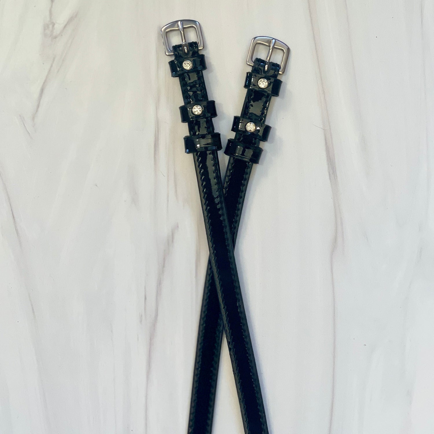 Halter Ego Showstopper Black Patent & Austrian Crystal Spur Straps - Halter Ego® - Equiluxe Tack