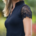 Halter Ego Tara - Short Sleeve Lace Competition Shirt - 10 Colors - Halter Ego® - Equiluxe Tack
