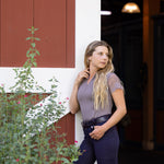 Halter Ego Tara Short Sleeve Lace Competition Shirt - Taupe - Halter Ego® - Equiluxe Tack