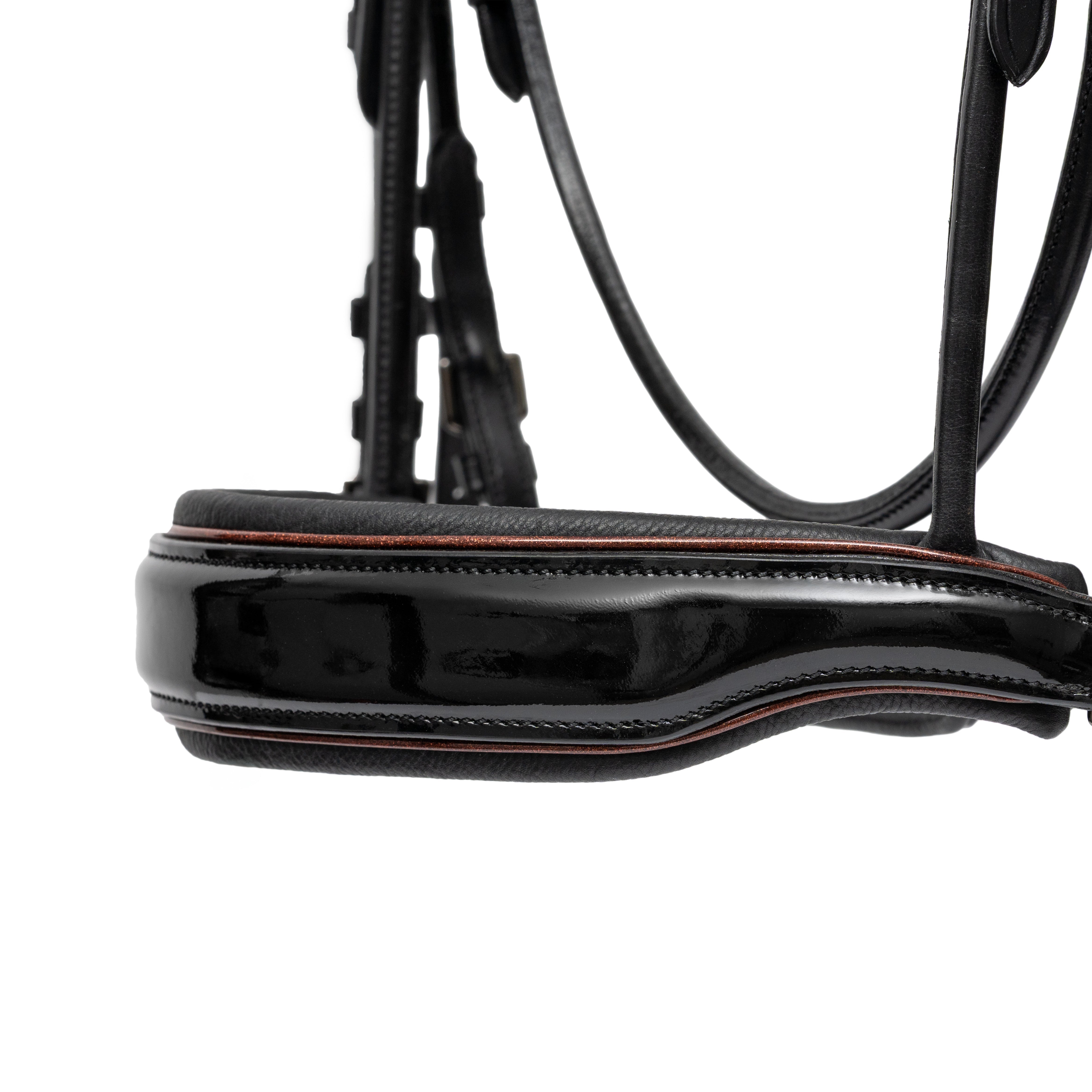 Halter Ego The Aachen Rolled Black Patent Leather Double Bridle - Equiluxe Tack