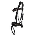 Halter Ego The Aachen Rolled Black Patent Leather Snaffle Bridle - Equiluxe Tack