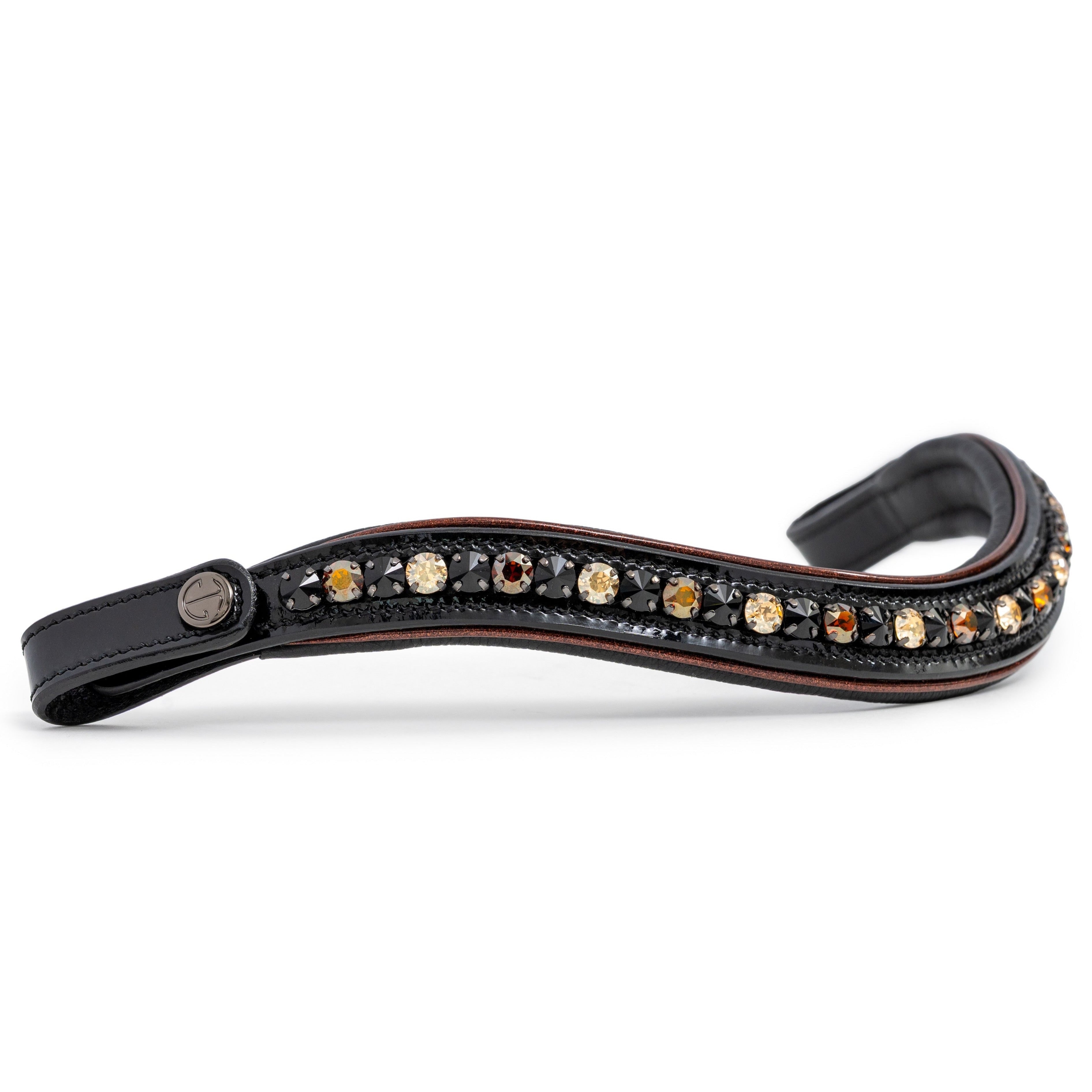 Halter Ego The Aachen Rolled Black Patent Leather Snaffle Bridle - Equiluxe Tack