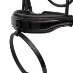 Halter Ego The Aachen Rolled Black Patent Leather Snaffle Bridle - Equiluxe Tack