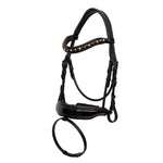 Halter Ego The Aachen Rolled Black Patent Leather Snaffle Bridle - Equiluxe Tack