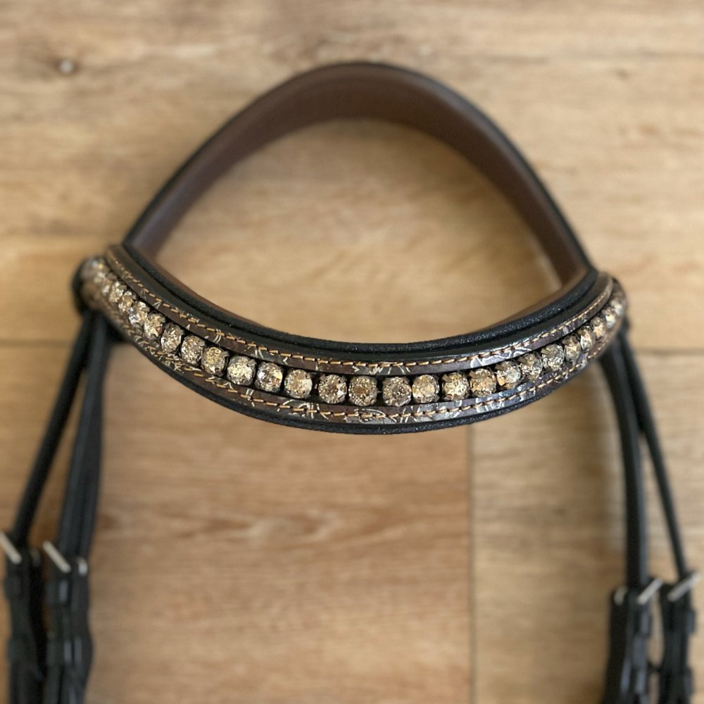 Halter Ego The Baroque Black Snaffle Bridle with Light Brown Padding - Halter Ego® - Equiluxe Tack