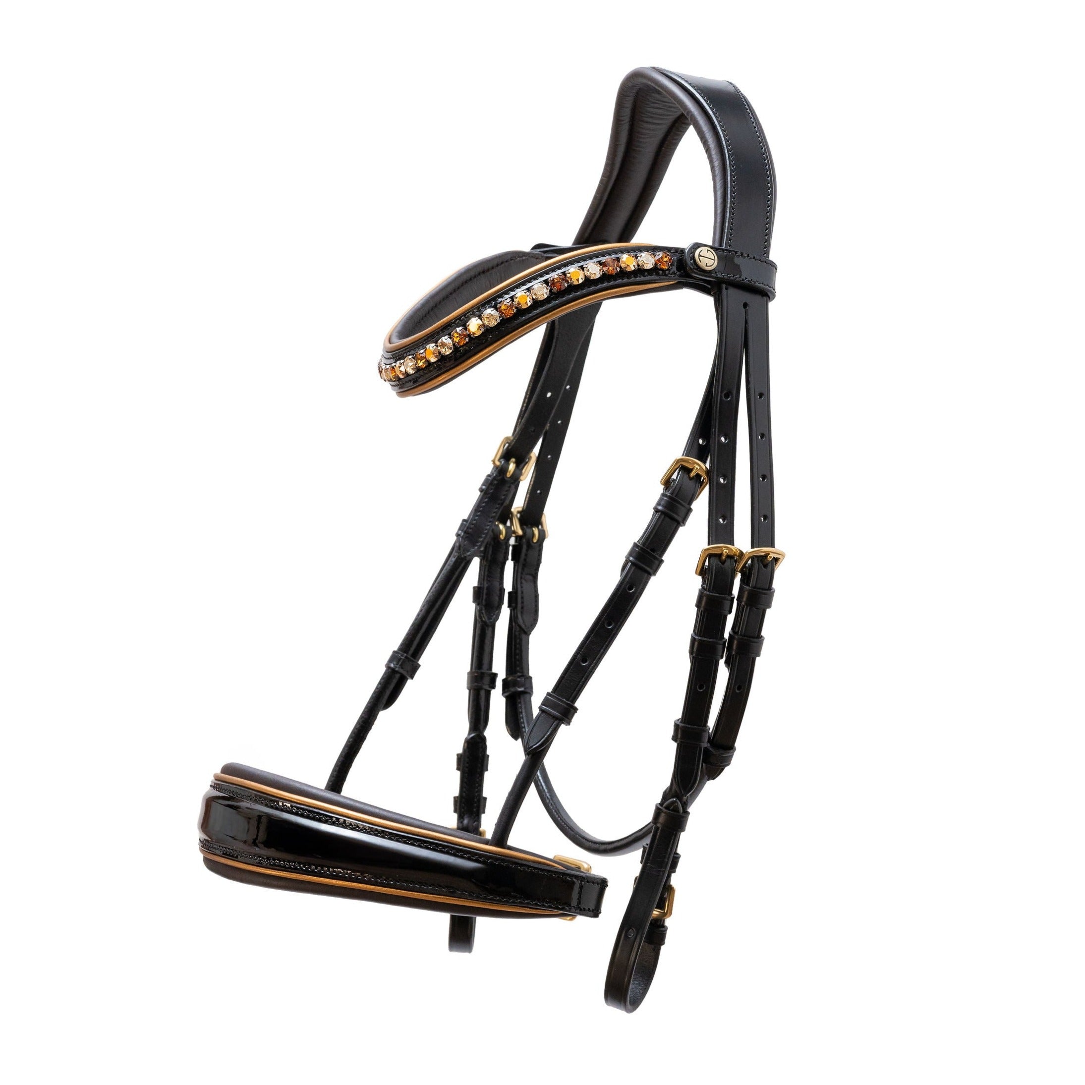Halter Ego The Chevalier Black Patent Leather Snaffle Bridle - Halter Ego® - Equiluxe Tack