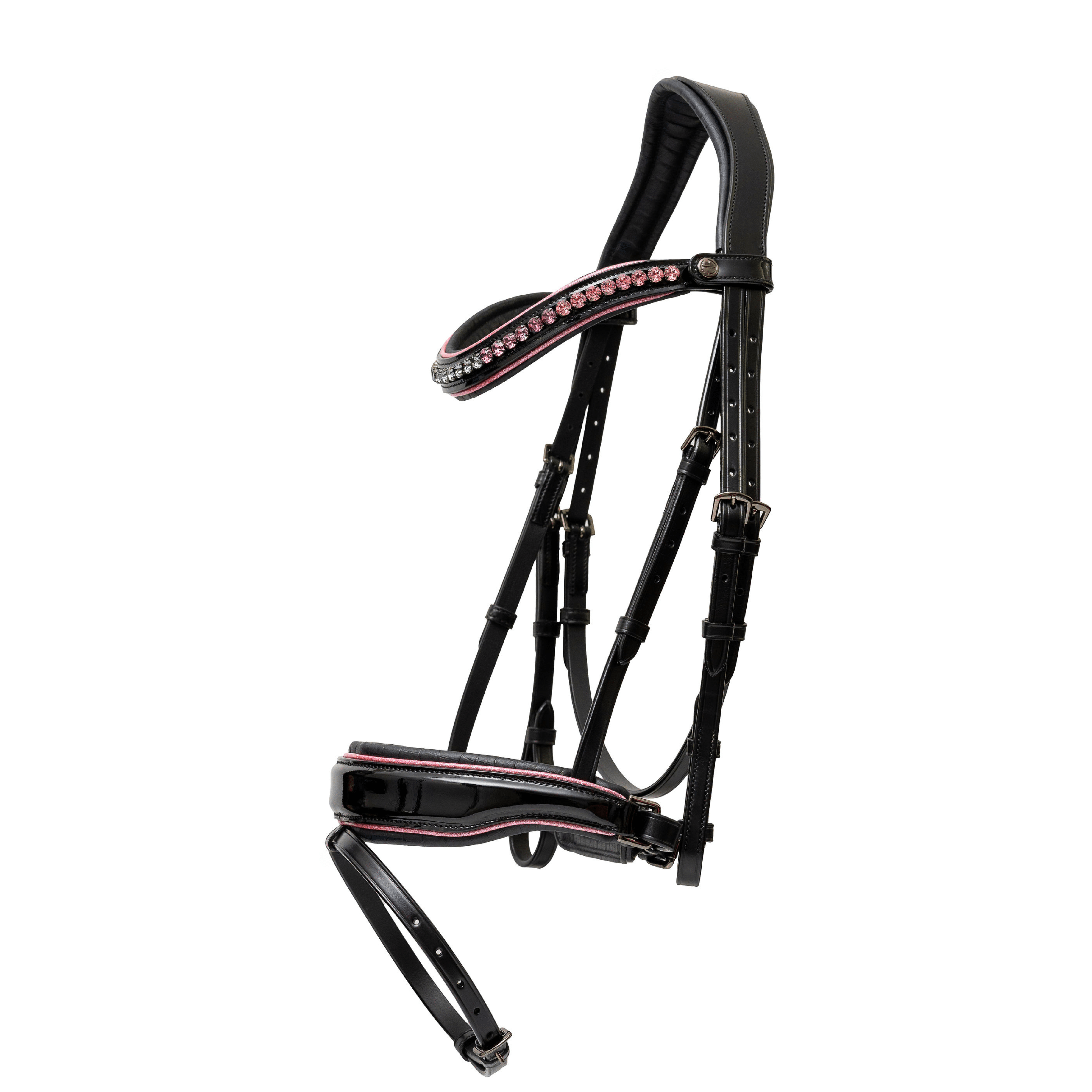 Halter Ego The Ellie Black Patent Leather Snaffle Bridle With Removable Flash - Equiluxe Tack